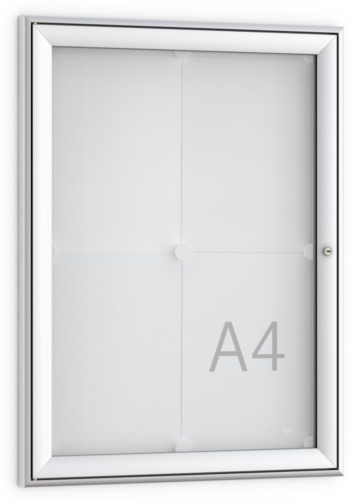König Werbeanlagen Rahmen Ihre DIN A4-Aushänge innen und außen schnell präsentiert FSK 4 - 4 x DIN A4 - Einseitig - 30 mm Bautiefe - Vitrine