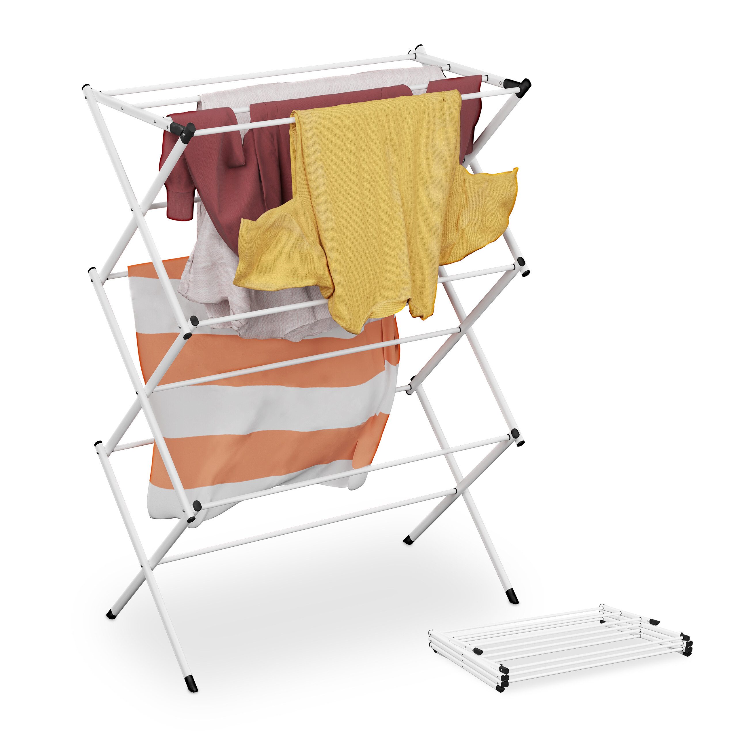 relaxdays Wäscheständer Turm-Wäscheständer klappbar, weiß