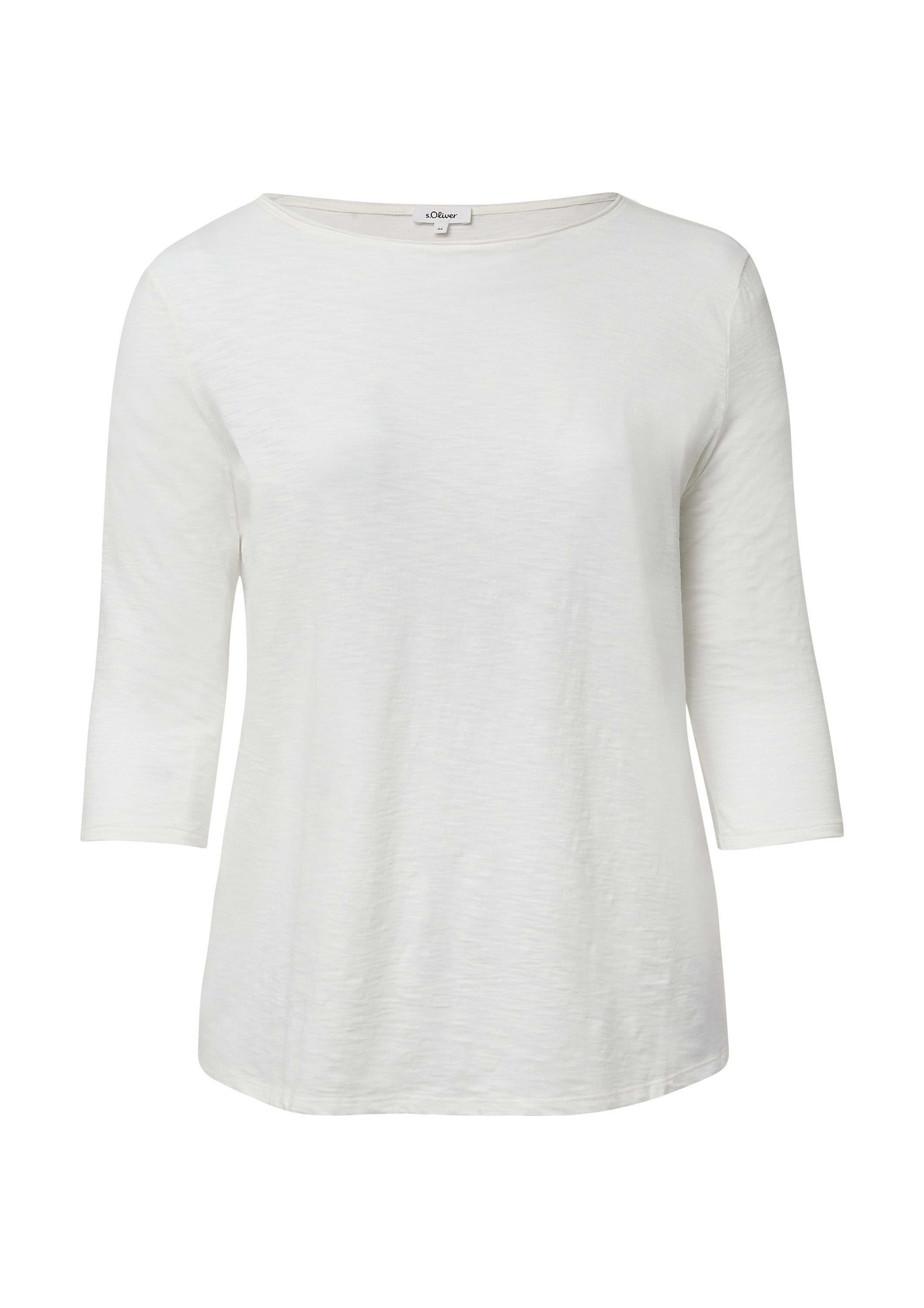 s.Oliver 3/4-Arm-Shirt T-Shirt Shirt mit Flammgarnstruktur günstig online kaufen