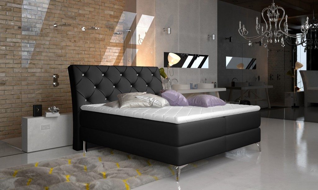 Xlmoebel Boxspringbett XLMOEBEL Chesterfield Boxspringbett mit integriertem Bettkasten (1-St., Chesterfield Boxspringbett), Made in Europa