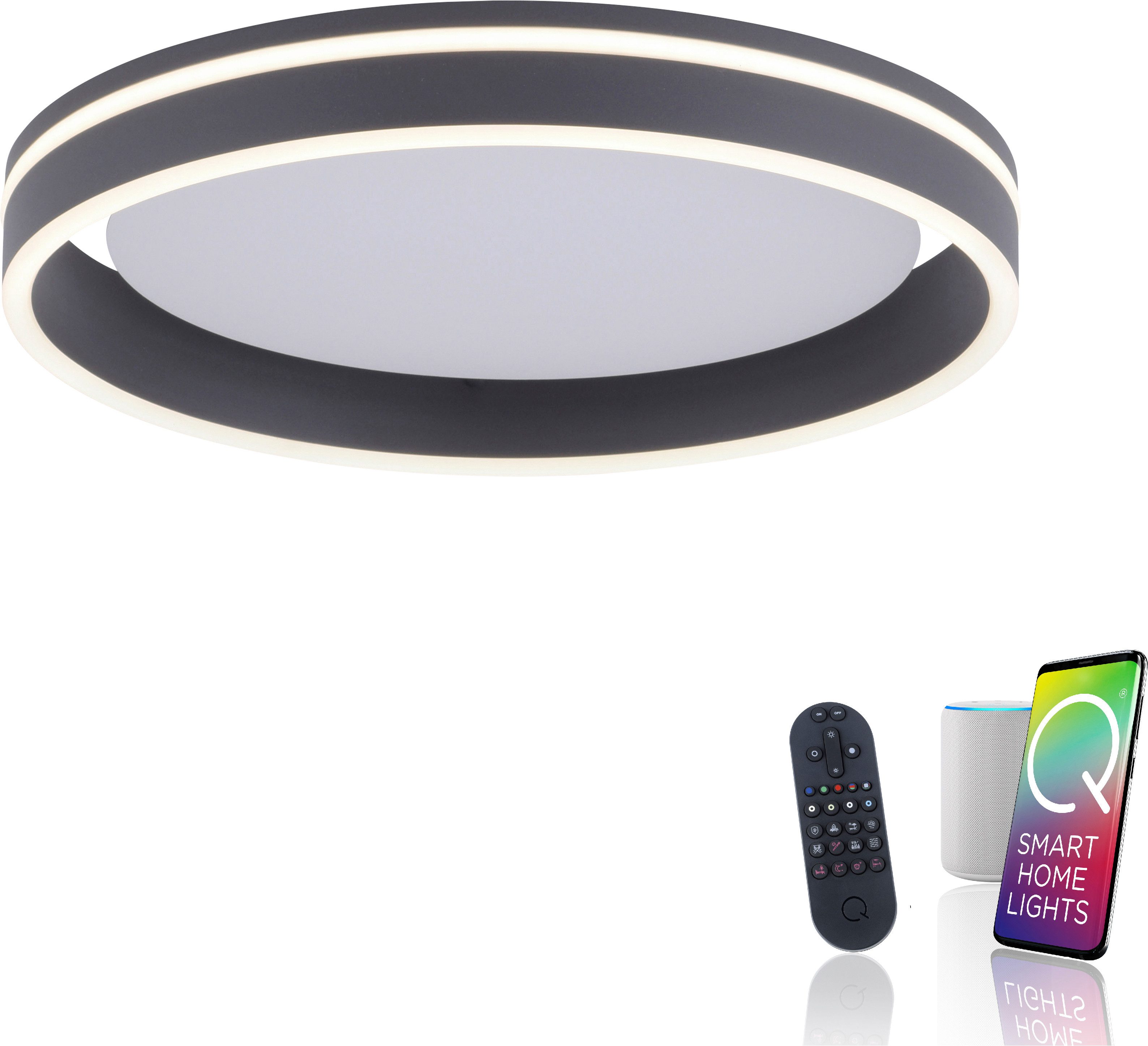 Neuhaus Q SMART HOME LIGHTS LED Deckenleuchte Q-VITO, Smart Home, LED fest integriert, warmweiß - kaltweiß