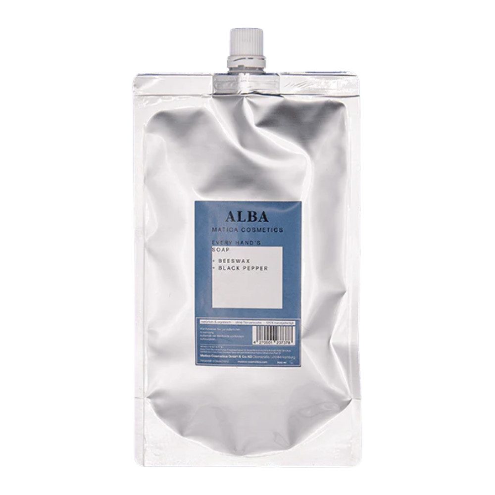 Matica Cosmetics Handseife ALBA Handseife Nachfüllpackung – Schwarzer Pfeffer, 500 ml, Nachhaltig