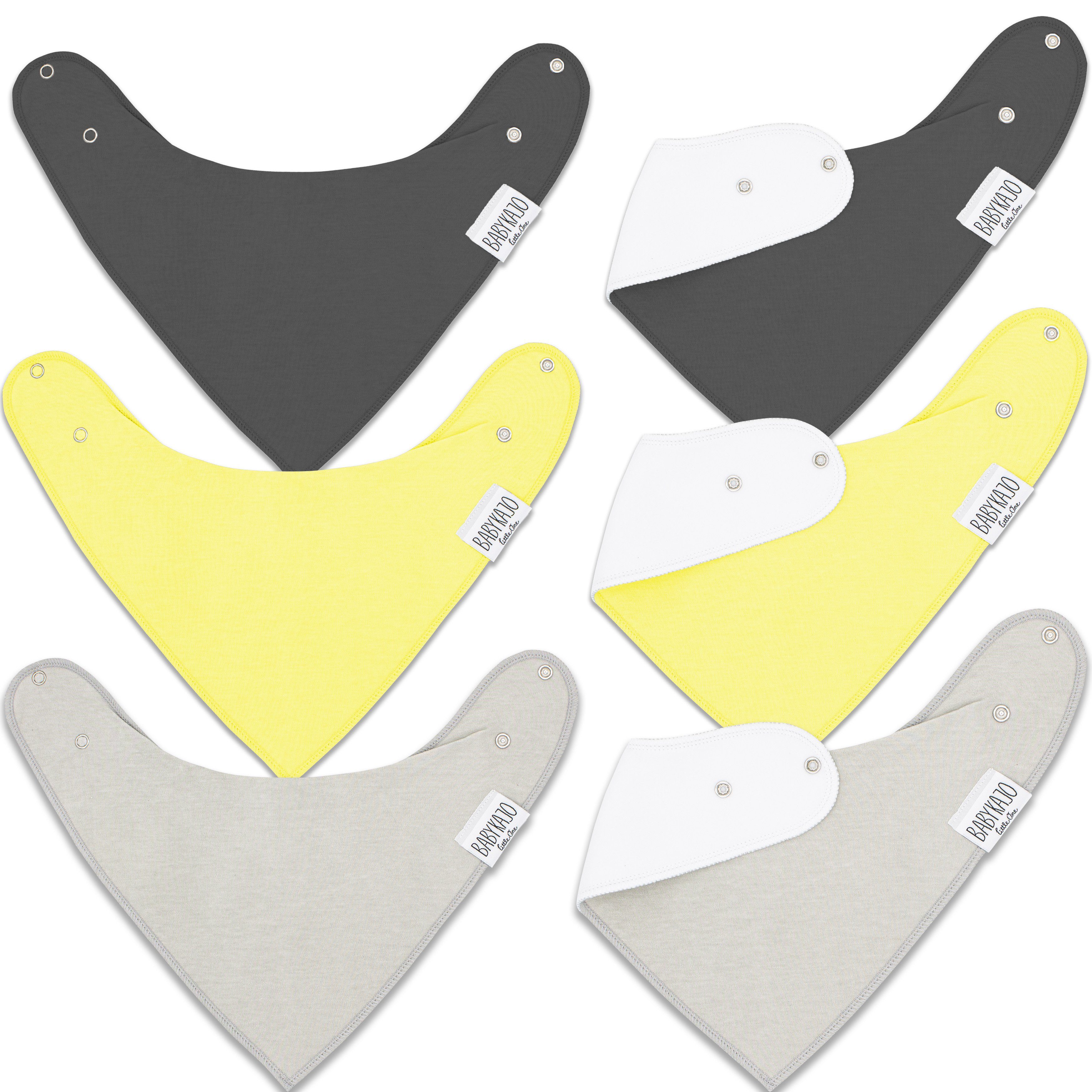 grau-schwarz-gelb (6-St., Halstuch Lätzchen, weichem aus Babykajo Material Sabbertuch),