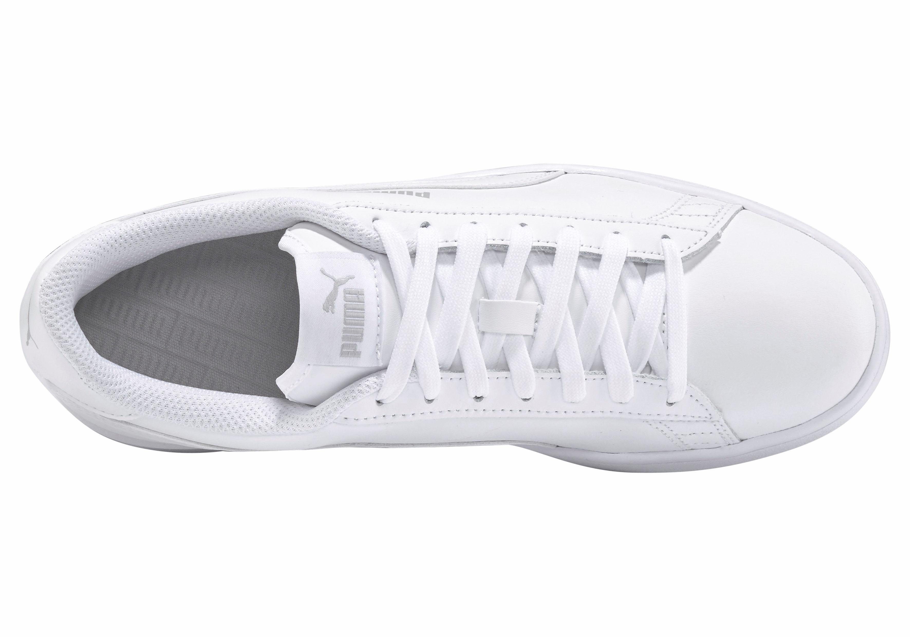 PUMA SMASH V2 L Sneaker atmungsaktives Obermaterial aus Leder und Synthetik, Schnürung