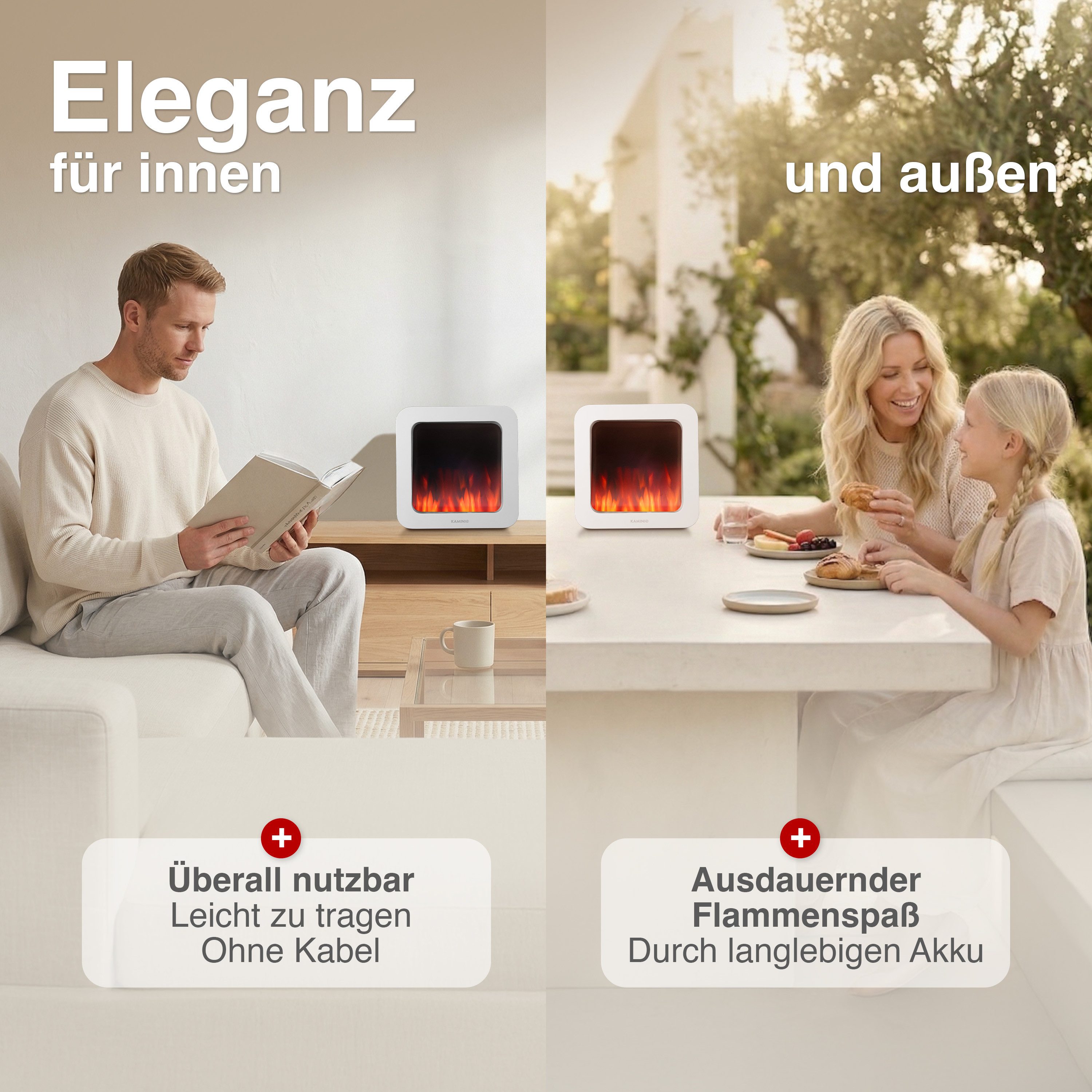 KAMINIO Tischfeuer MIA, 3D-Flammeneffekt