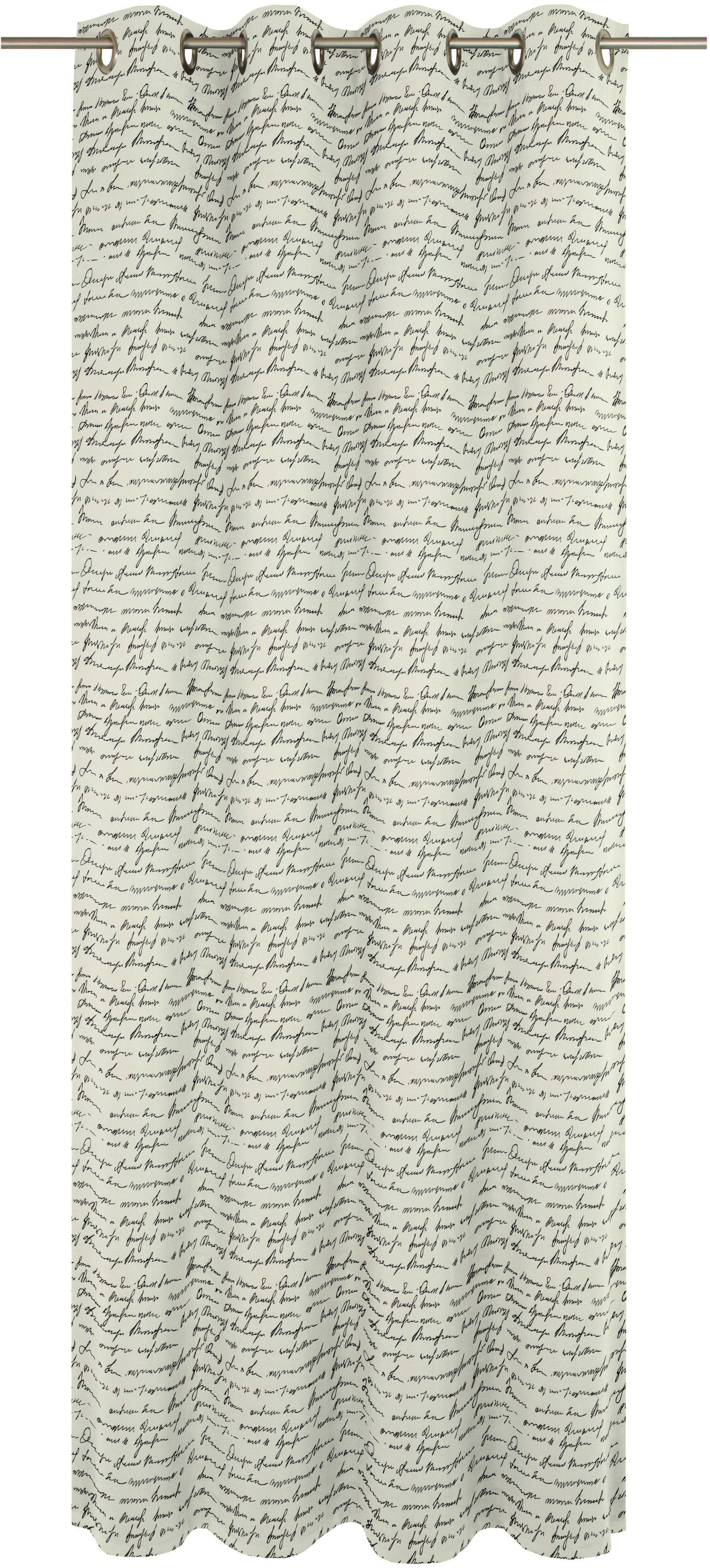 Adam Vorhang Scribble (1 St), Ösen, blickdicht, Jacquard, aus Leinen und Bio-Baumwolle