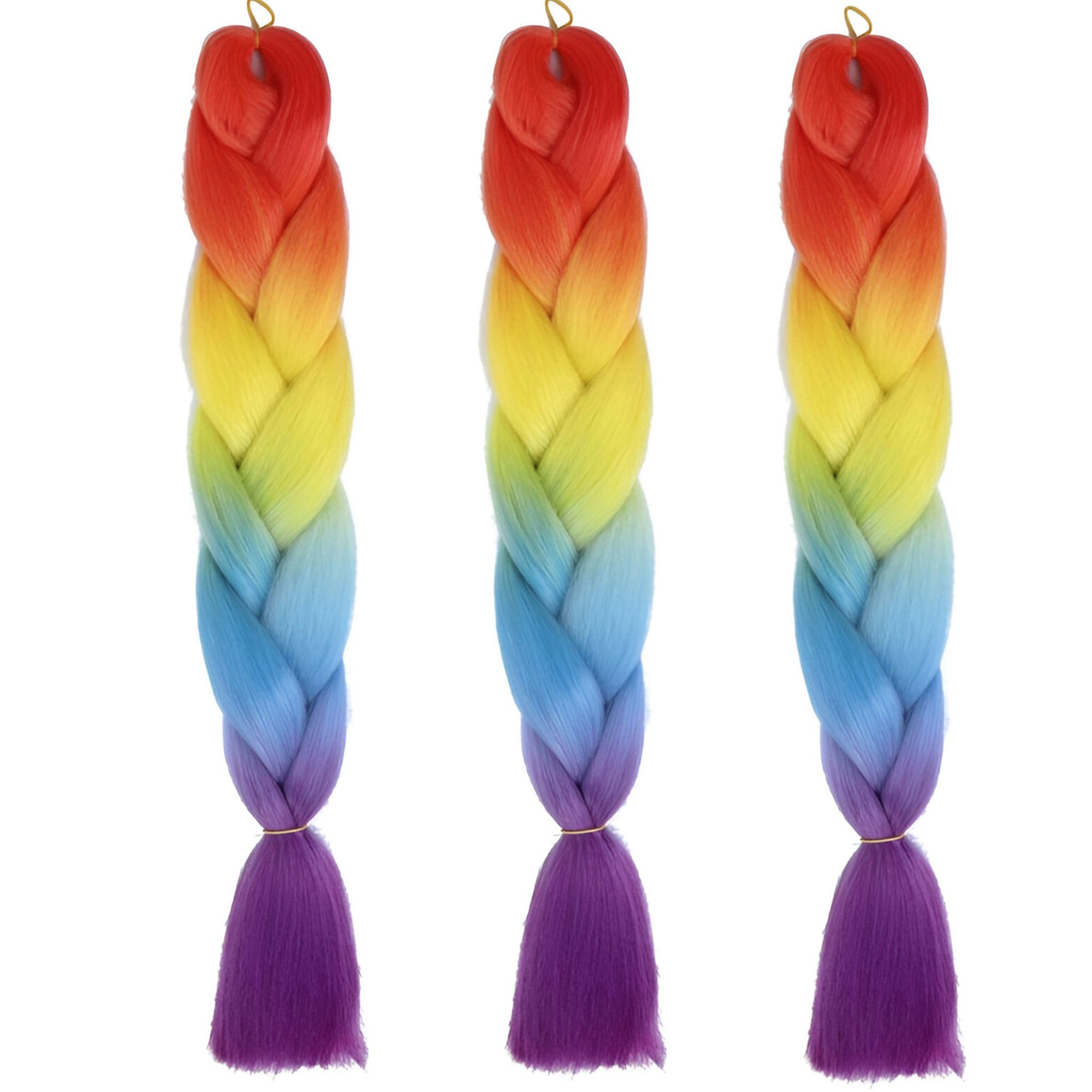 WS-Trend Kunsthaar-Extension 3er-Set Jumbo Kunsthaar Kanekalon Extensions Crochet Twist, 50-60 cm Stück