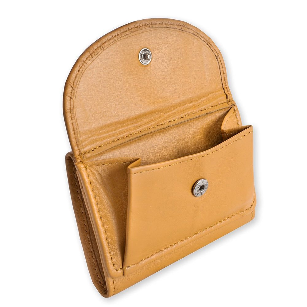 BRANCO Mini Geldbörse Kleine Geldbörse / Mini-Portemonnaie, Leder Curry-Gelb, Branco 31105