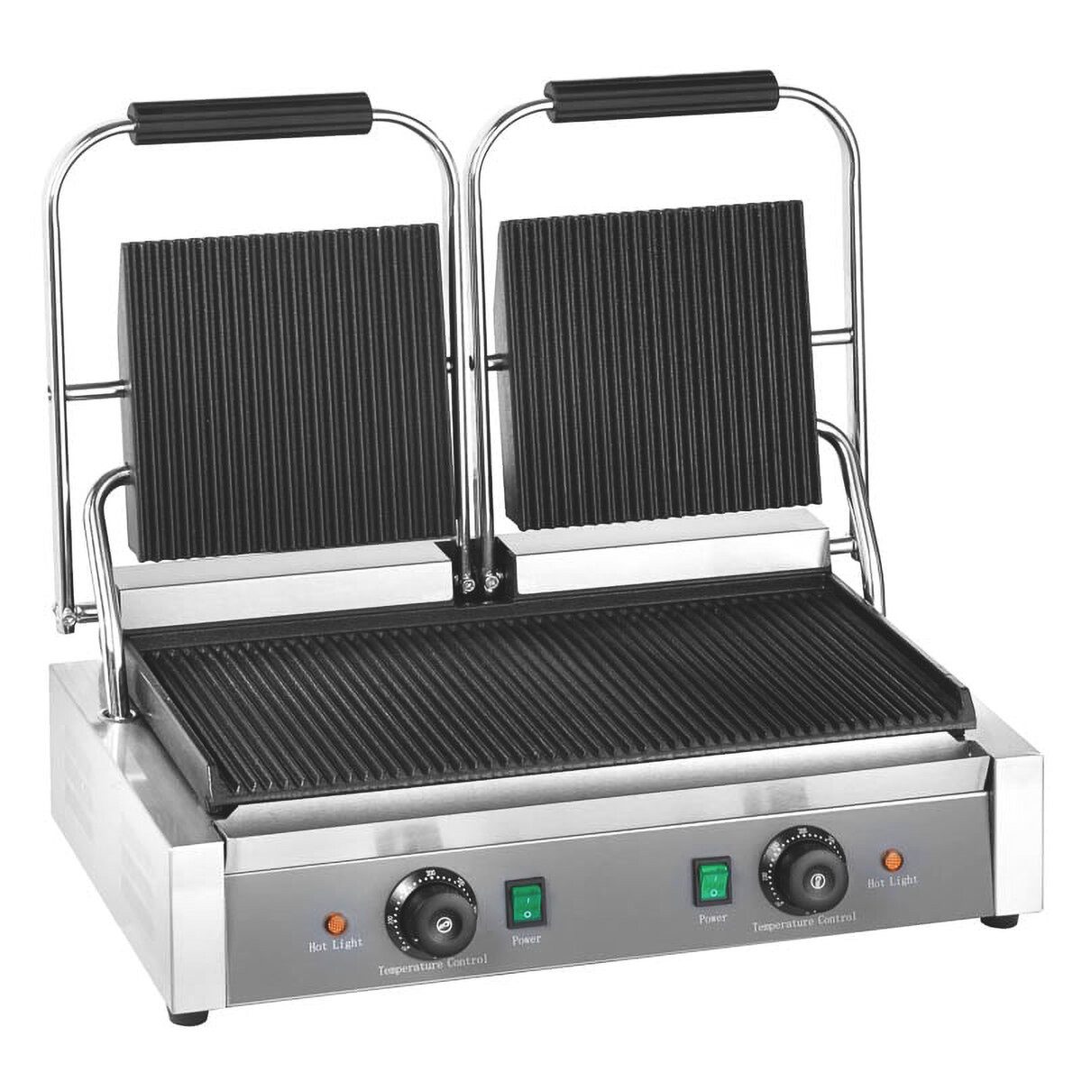 GastroHero Kontaktgrill Kontaktgrill Doppel Panini Grill gerillt 3,6 kW, 3600 W