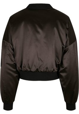 URBAN CLASSICS Bomberjacke Damen Ladies Short Oversized Satin Bomber Jacket (1-St)