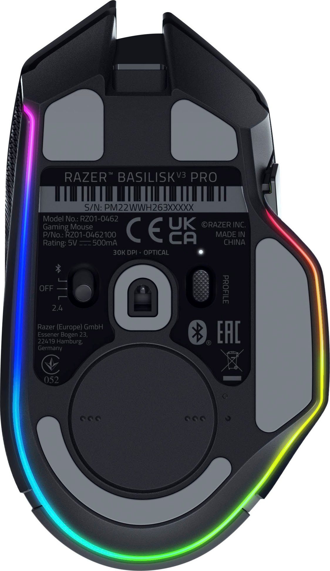 RAZER Basilisk V3 Pro Gaming-Maus (USB, kabelgebunden, RF kabellos + Bluetooth)