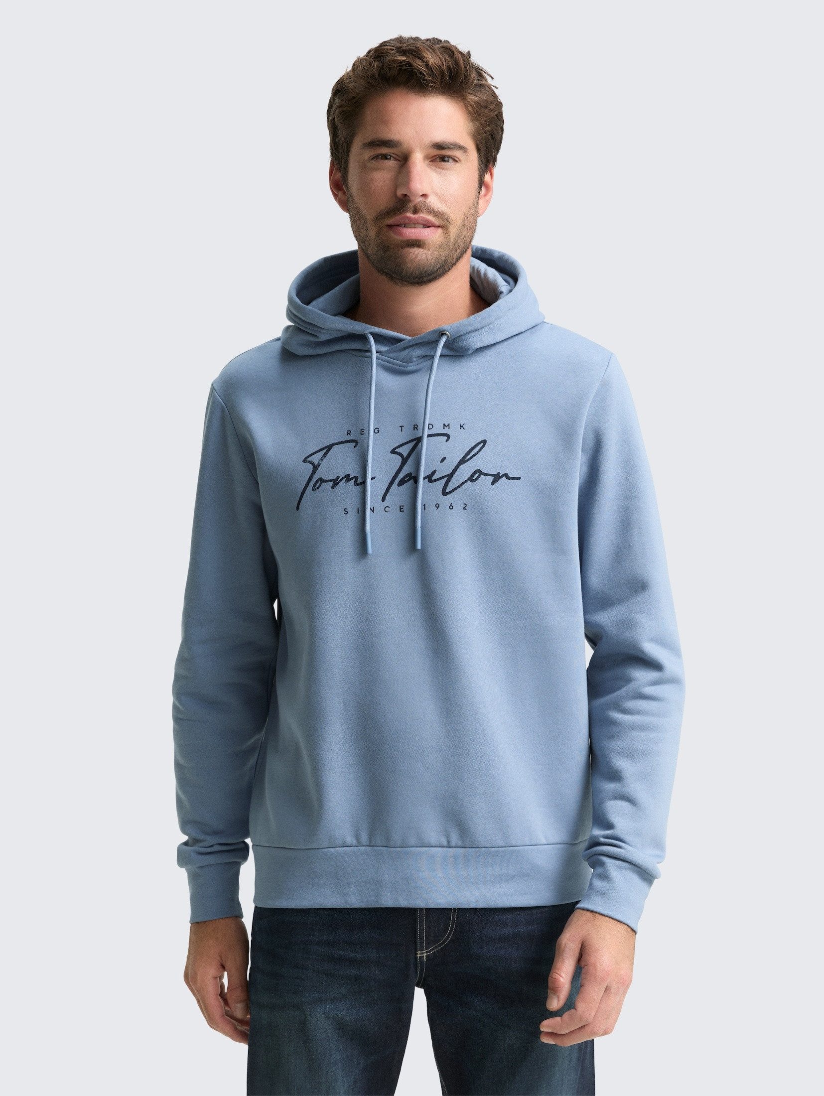 TOM TAILOR Sweatshirt Hoodie Sweatshirt mit Logo-Print Hoodie Sweatshirt mit Logo-Print