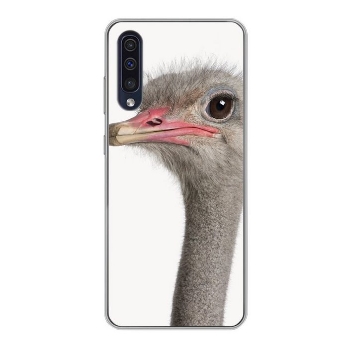 MuchoWow Handyhülle Strauß - Tiere - Kinder - Jungen - Mädchen - Vogel Handyhülle Samsung Galaxy A30s Smartphone-Bumper Print Handy