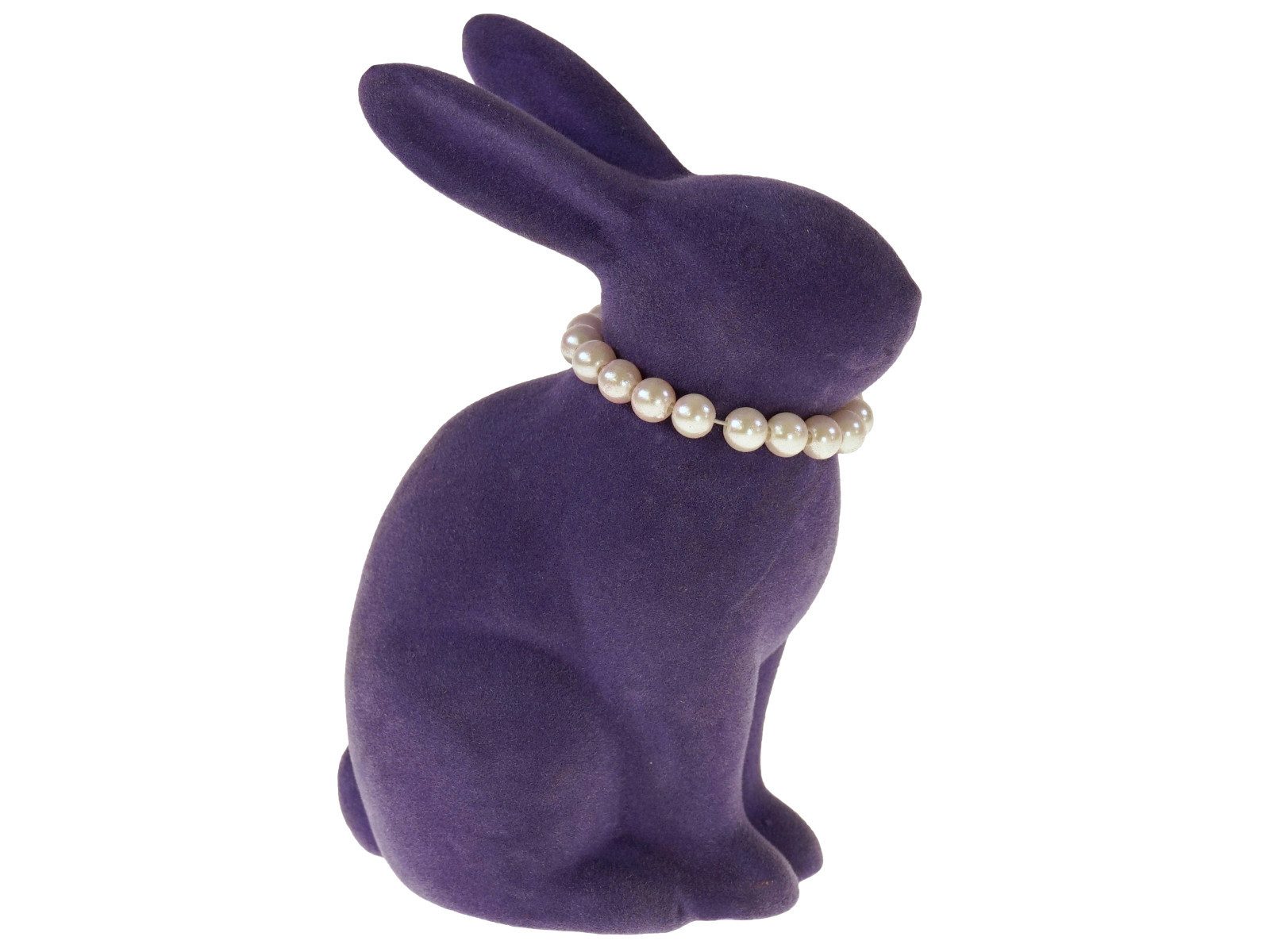 Werner Voß Dekofigur Hase mit Perlenkette violett 11,5x8x16cm