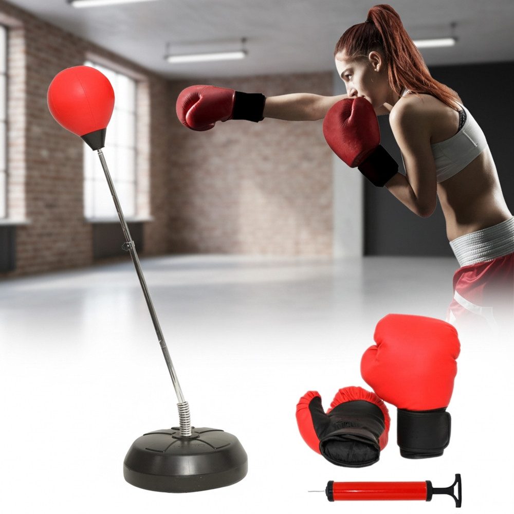 Melko Standboxsack Melko Standboxsack Erwachsene Boxsack höhenverstellbar Boxbirne (Set, mit Boxhandschuhe und Luftpumpe), höhenverstellbar