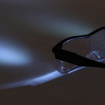 Lubgitsr Lupenbrille Vergrößerungsbrille mit Licht für Brillenträger LED Lesebrillen, 250%, 1-tlg.