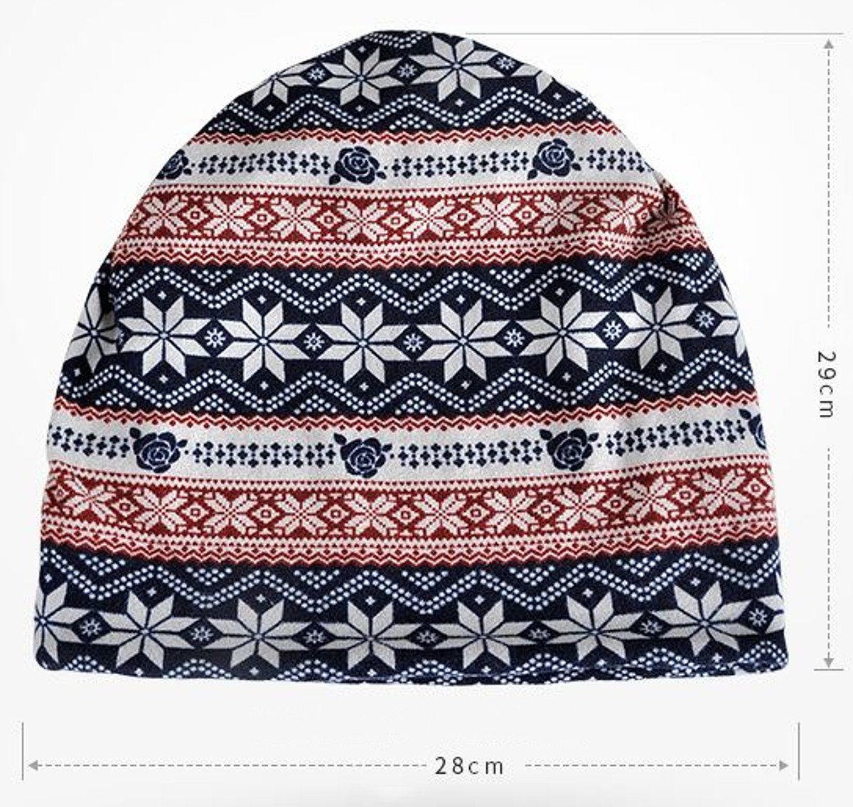 dy_mode Beanie Unisex und Beanie leicht Longbeanie A200-Blau Slouch weich Mütze Norwegermuster