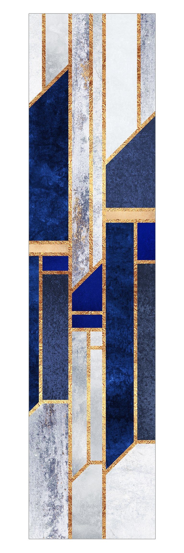 Bilderdepot24 Schiebegardine Flächenvorhang blickdicht Geometrische Formen Gold (1 St), halbtransparent, Wohnzimmer große Flächengardine lichtdurchlässig für Klemm-System