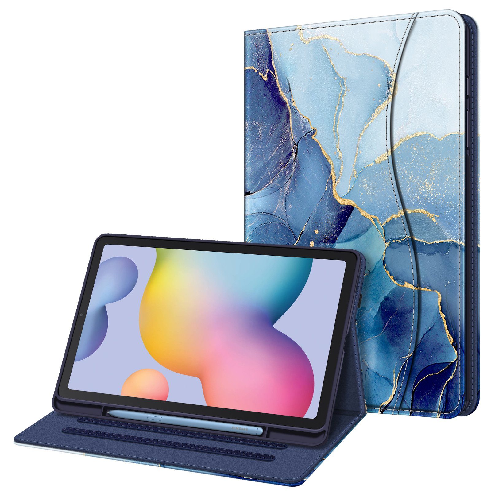 Fintie Tablet-Hülle für Samsung Galaxy Tab S6 Lite 10.4 2024/2022/2020, Soft TPU Rückseite, Schutzhülle mit S Pen Halter und Dokumentschlitze