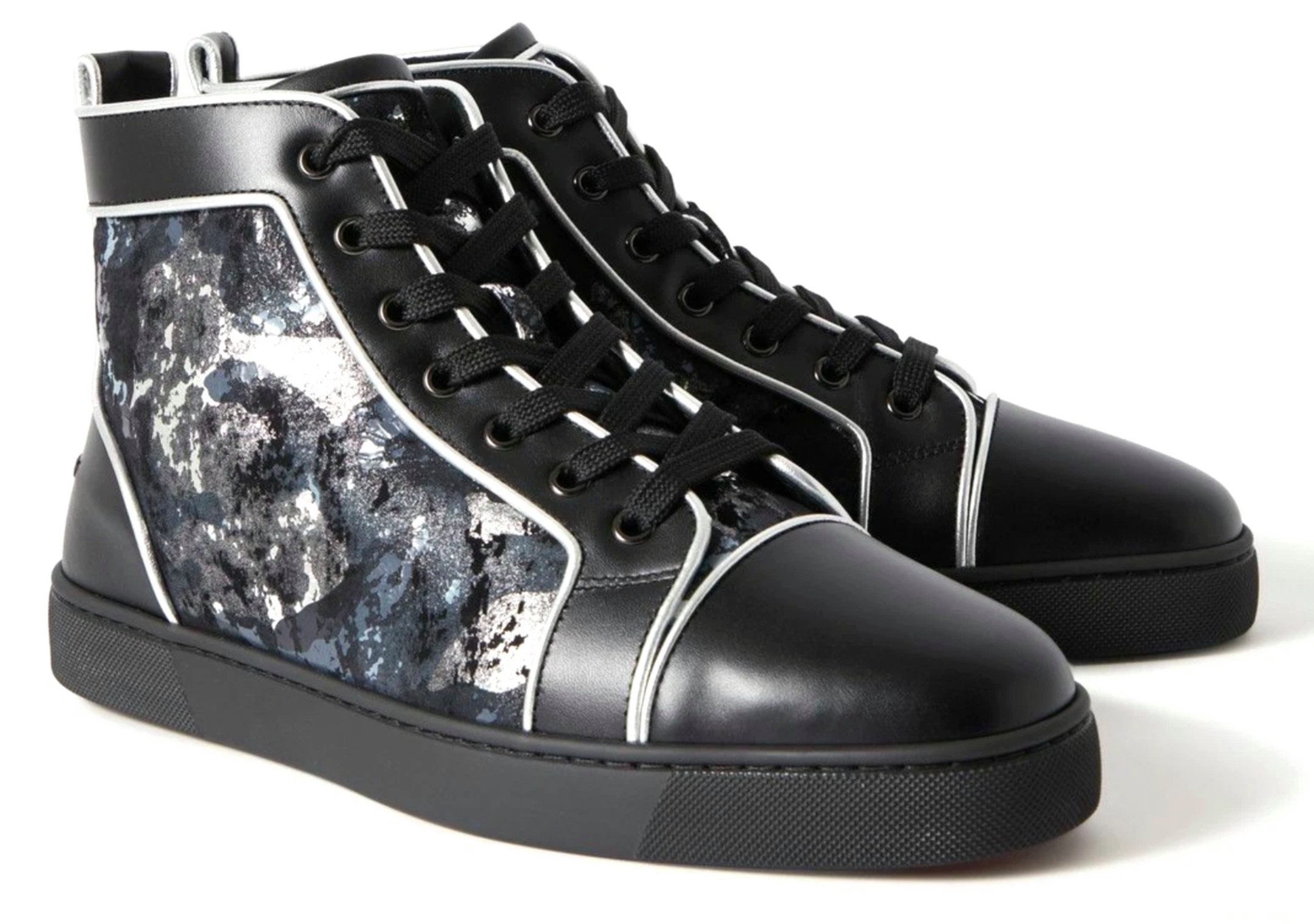CHRISTIAN LOUBOUTIN Louis Flat High Camouflage High Top Schuhe 41,5 Sneaker Exklusives „Space Effect“ Camouflage-Design