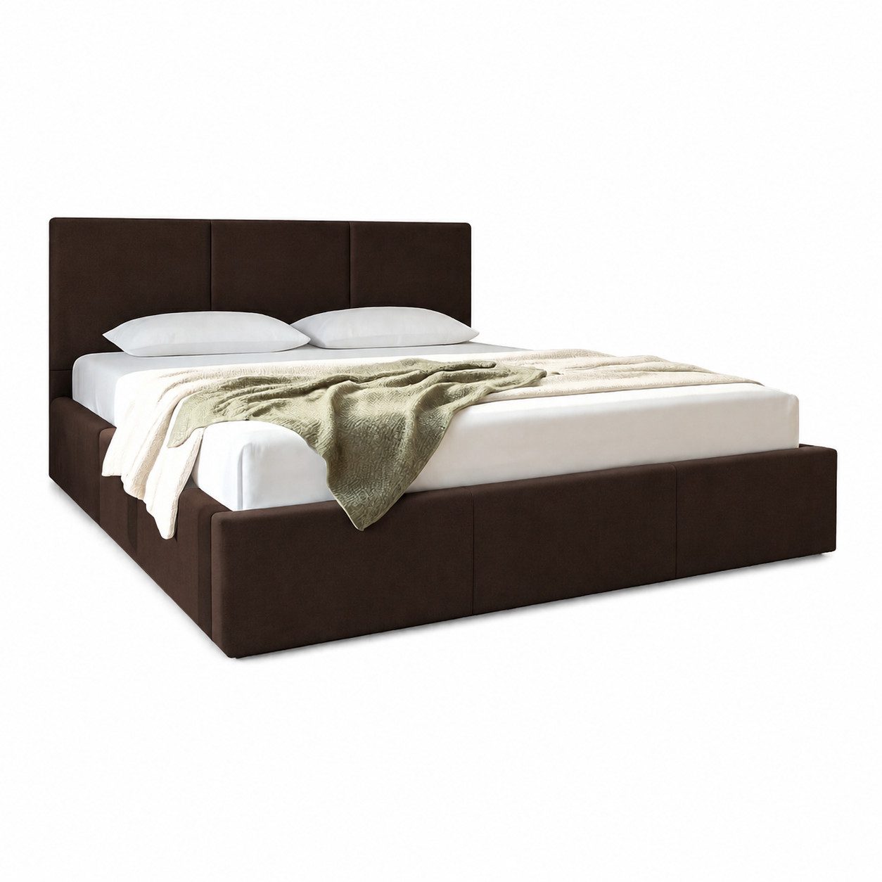 Home Collective Polsterbett Bett Doppelbett Bettgestell mit Lattenrost & Stauraum, mehrere Größen (Größen: 120x200 140x200 160x200 180x200, samtweicher Velourss – Bild 2 von 5