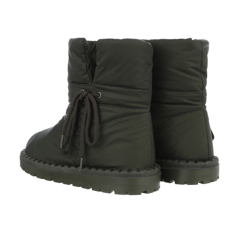 Ital-Design Damen Snowboots Freizeit Snowboots Flach Flache Stiefeletten in Grün