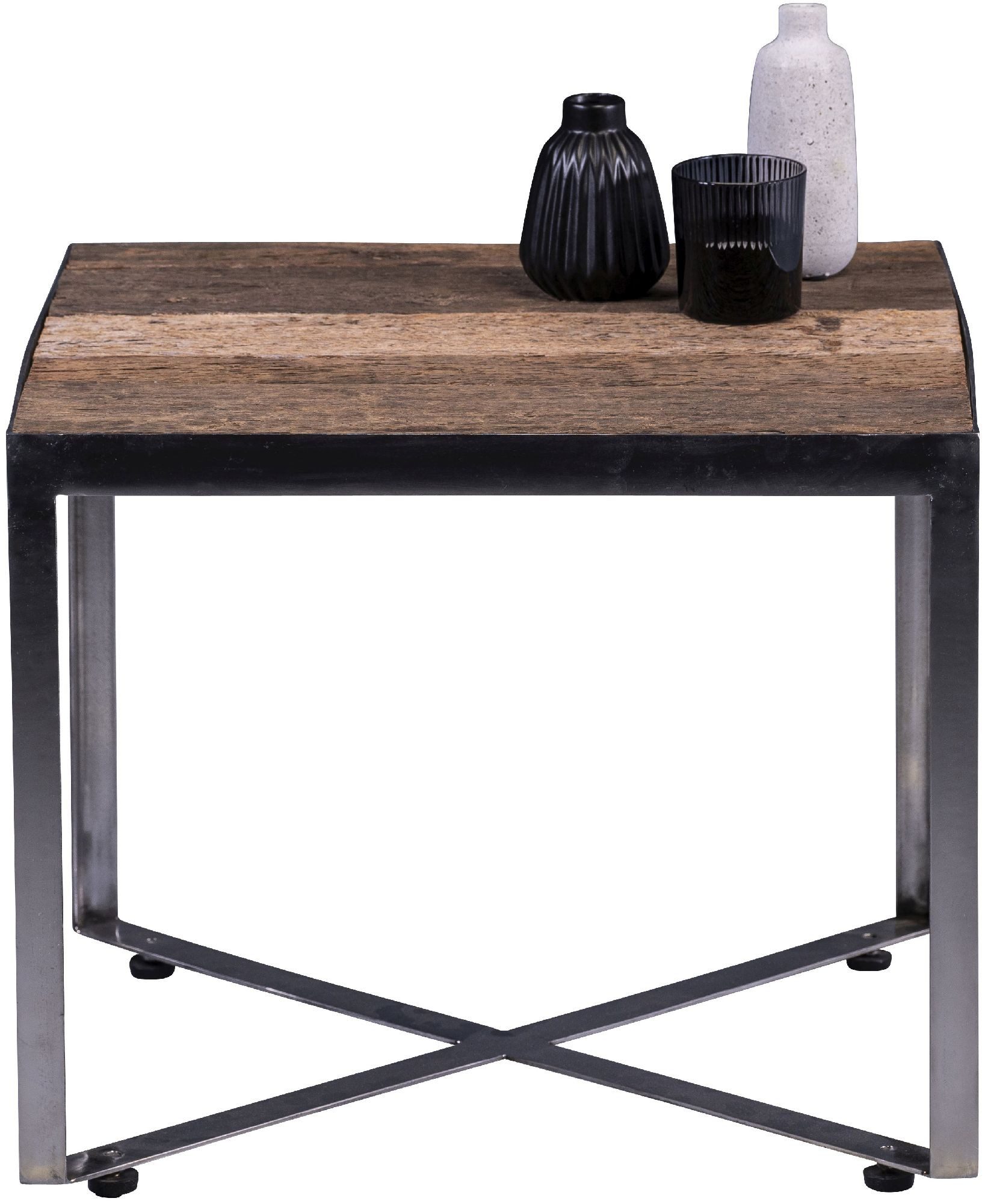 M2 Kollektion Couchtisch Salo 1, Recyceltes Massivholz Quadratisch 50x40x50cm