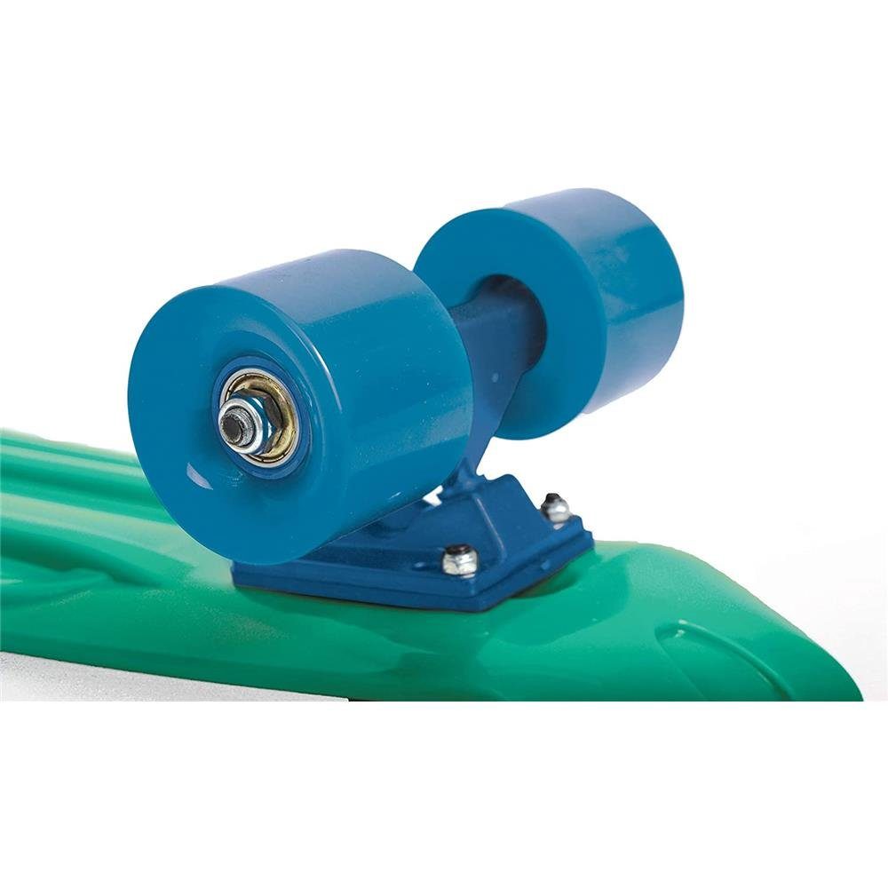 Schildkröt Skateboard Retro Grün, Premium Board mit Kunststoff-Deck Rutschfest Robust
