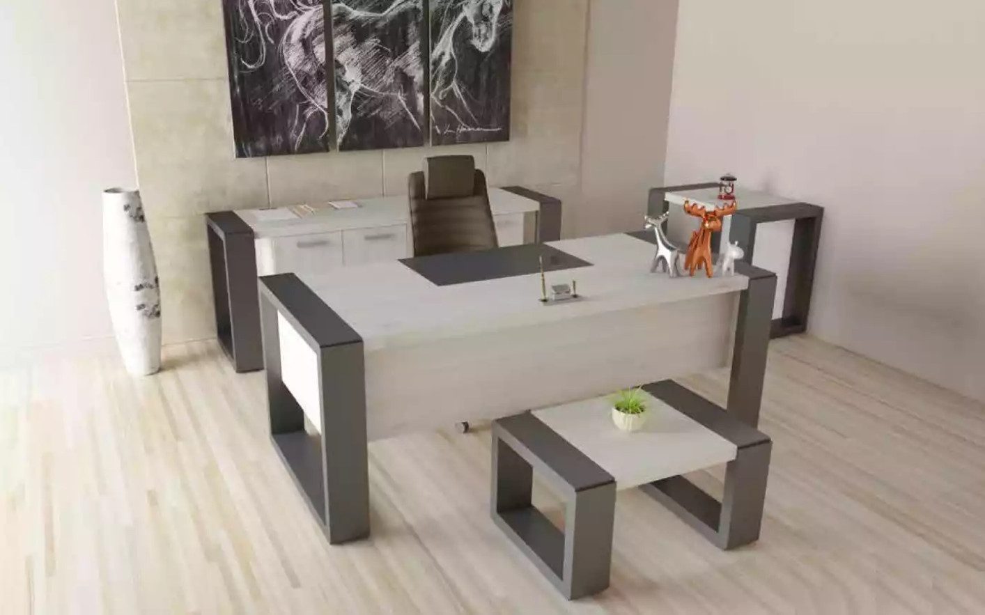 Xlmoebel Couchtisch Moderner Hochglanz-Holztisch in Weiß für stilvolle Arbeitsräume (Packung, 1-St., Couchtisch), Hergestellt in Europa