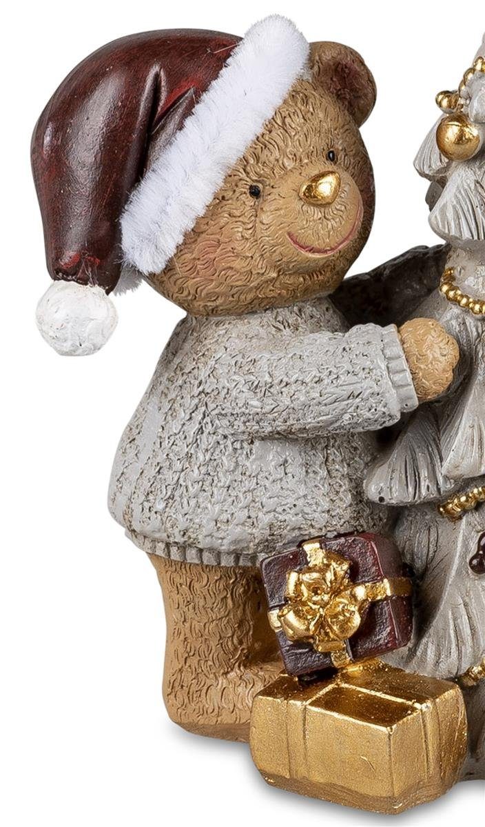 Dekofigur mit Teddybär Deko-Figur 9x7x13cm Set) dekojohnson Weihnachtsbaum (kein