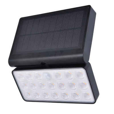 LUTEC LED Solarleuchte Smarte LED Solar Wandleuchte Tuda in Schwarz 8,5W 1000lm IP44 mit, keine Angabe, Leuchtmittel enthalten: Ja, fest verbaut, LED, warmweiss, Solarleuchten