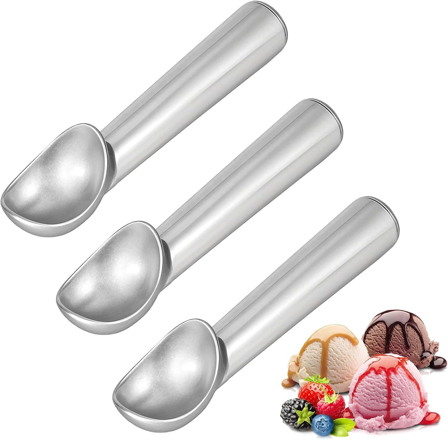 FELIXLEO Eisportionierer Eisportionierer 3 Stück Aluminium-Eislöffel Einteiliger Design