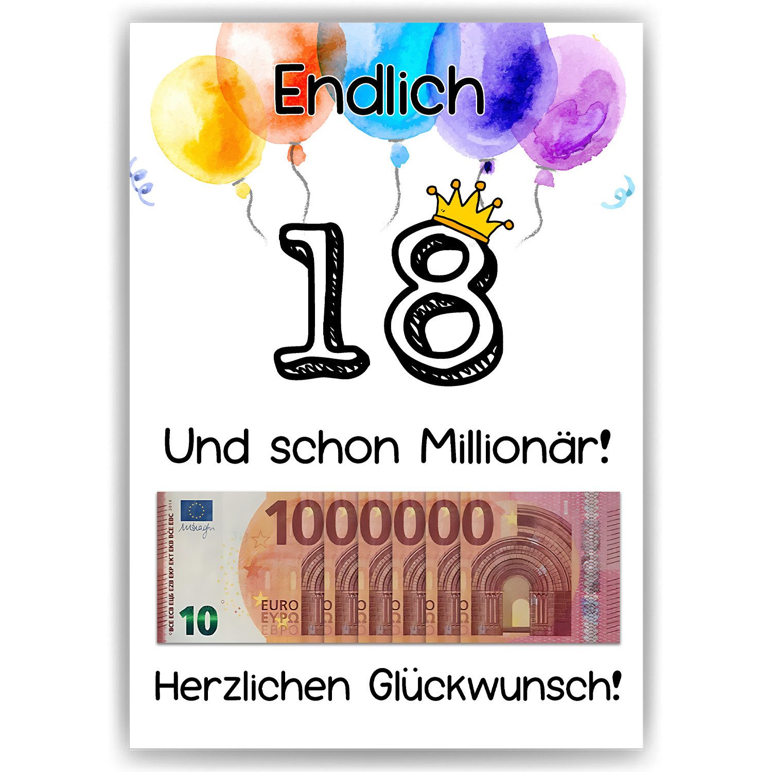 Tigerlino Poster Geldgeschenk 18. Geburtstag Jungen Mädchen Geburtstagsgesc günstig online kaufen