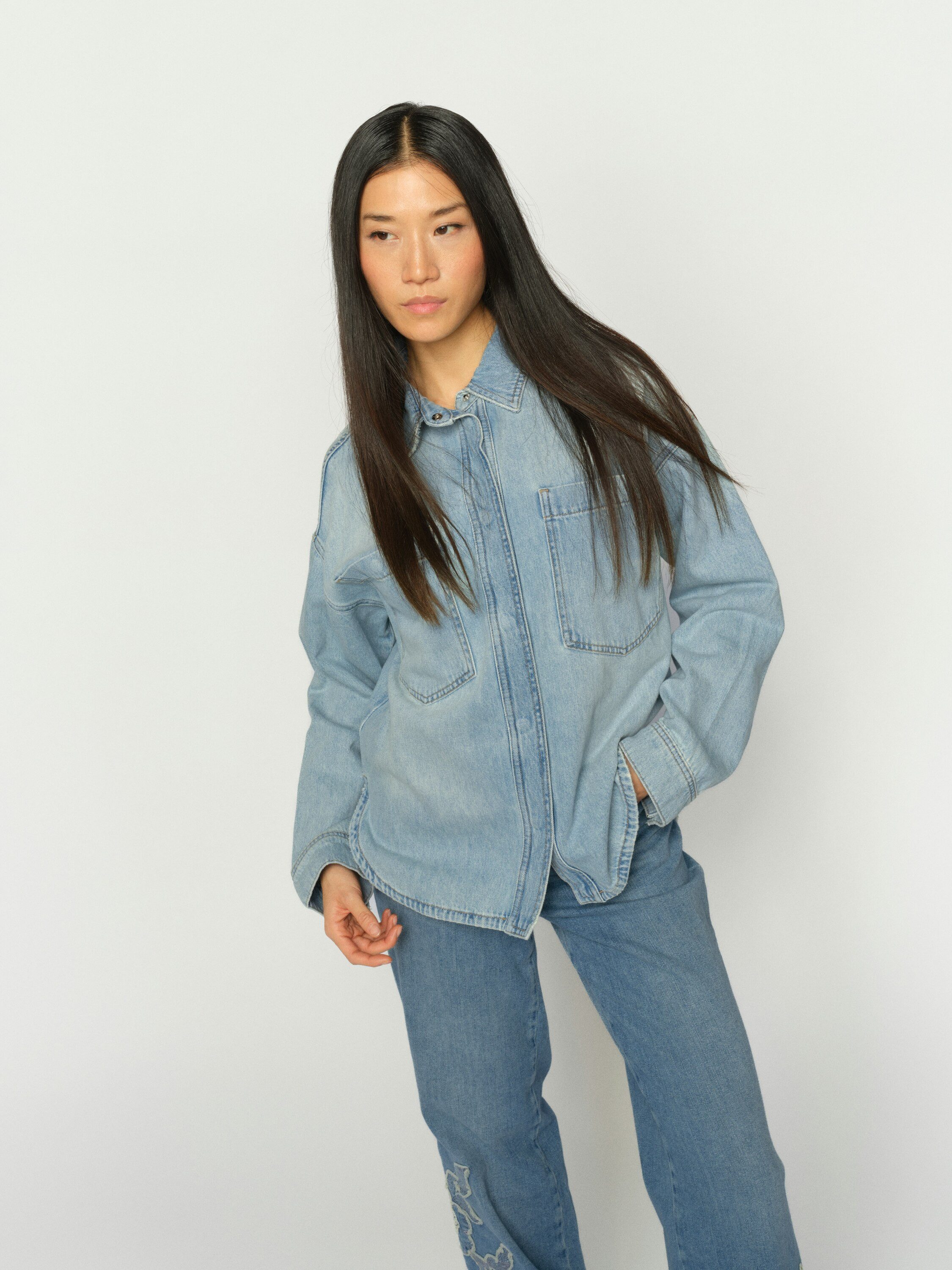 Mos Mosh Jeansbluse Emm Flower Shirt