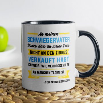 22Feels Tasse Schwiegerpapa Geschenk v. Schwiegersohn Schwiegervater Vater der Braut, Keramik, Made in Germany, Spülmaschinenfest, Zweifarbig