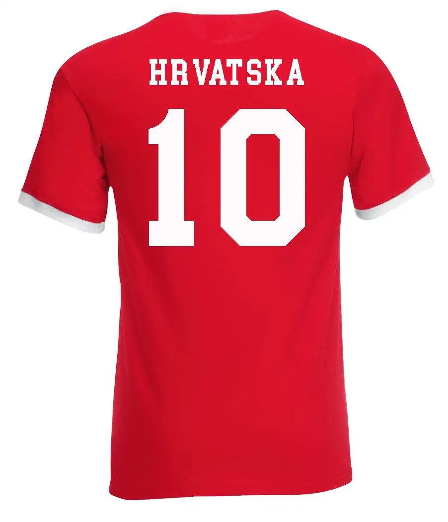 Youth Designz T-Shirt Kroatien Herren T-Shirt im Fußball Trikot Look mit trendigem Motiv