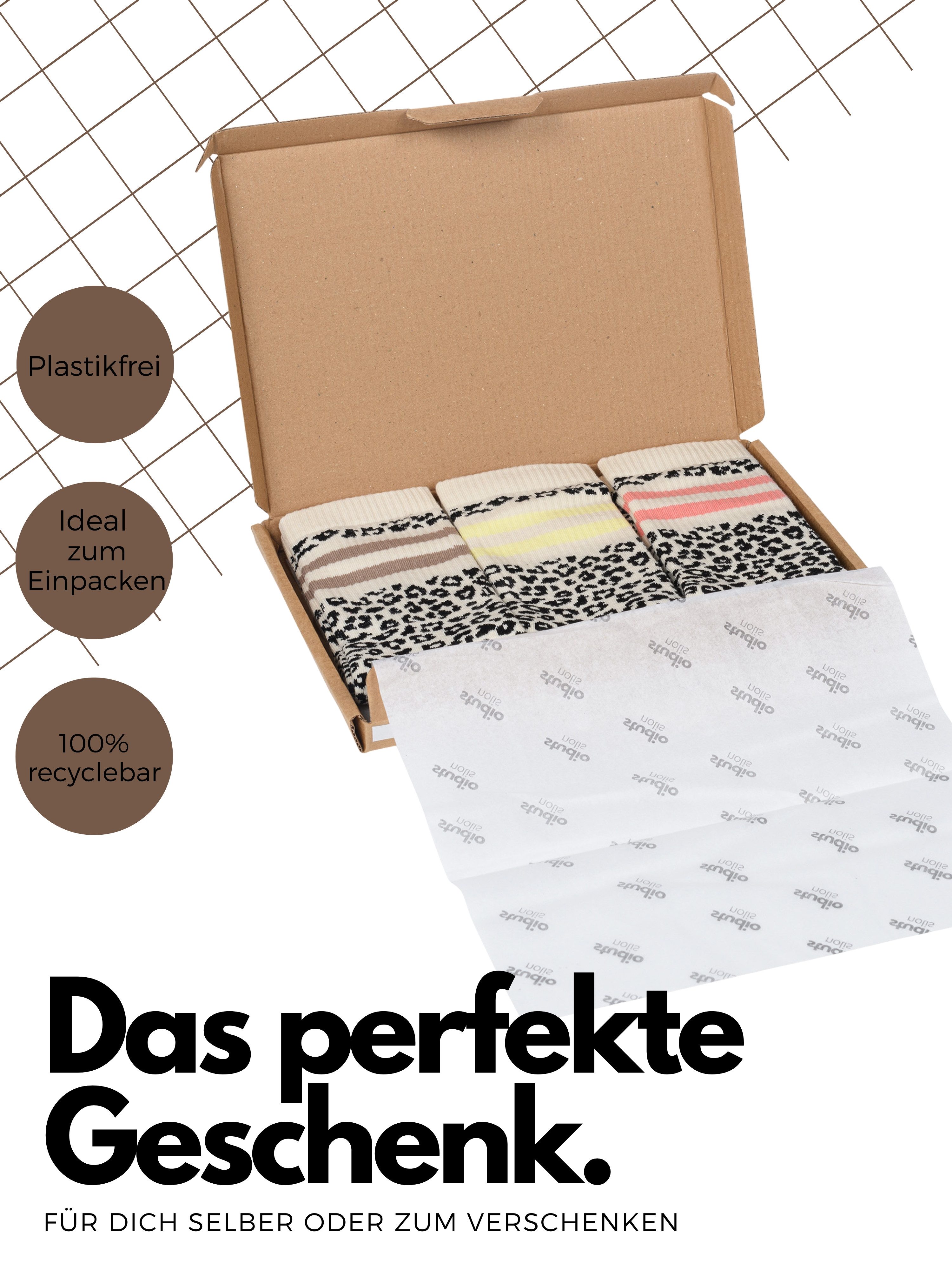 Studio Nolis Tennissocken All Leo Socken Crew Socks Baumwolle (Set, 3 Paar)