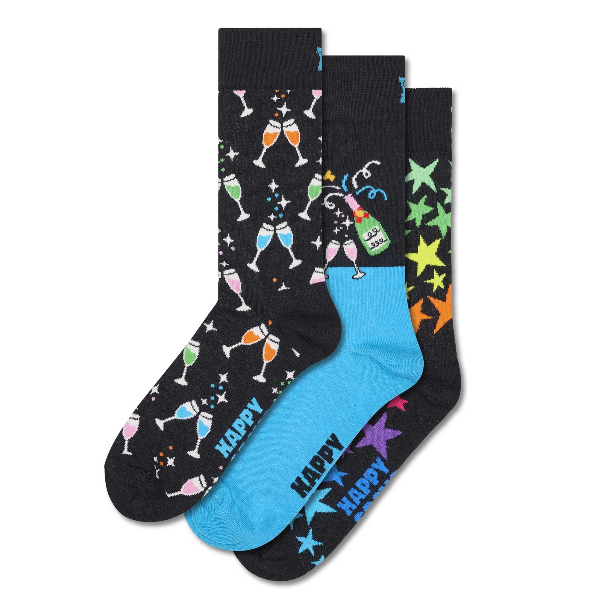Happy Socks Kurzsocken Unisex Socken 3er Pack Baumwolle (Packung, 3er Pack)