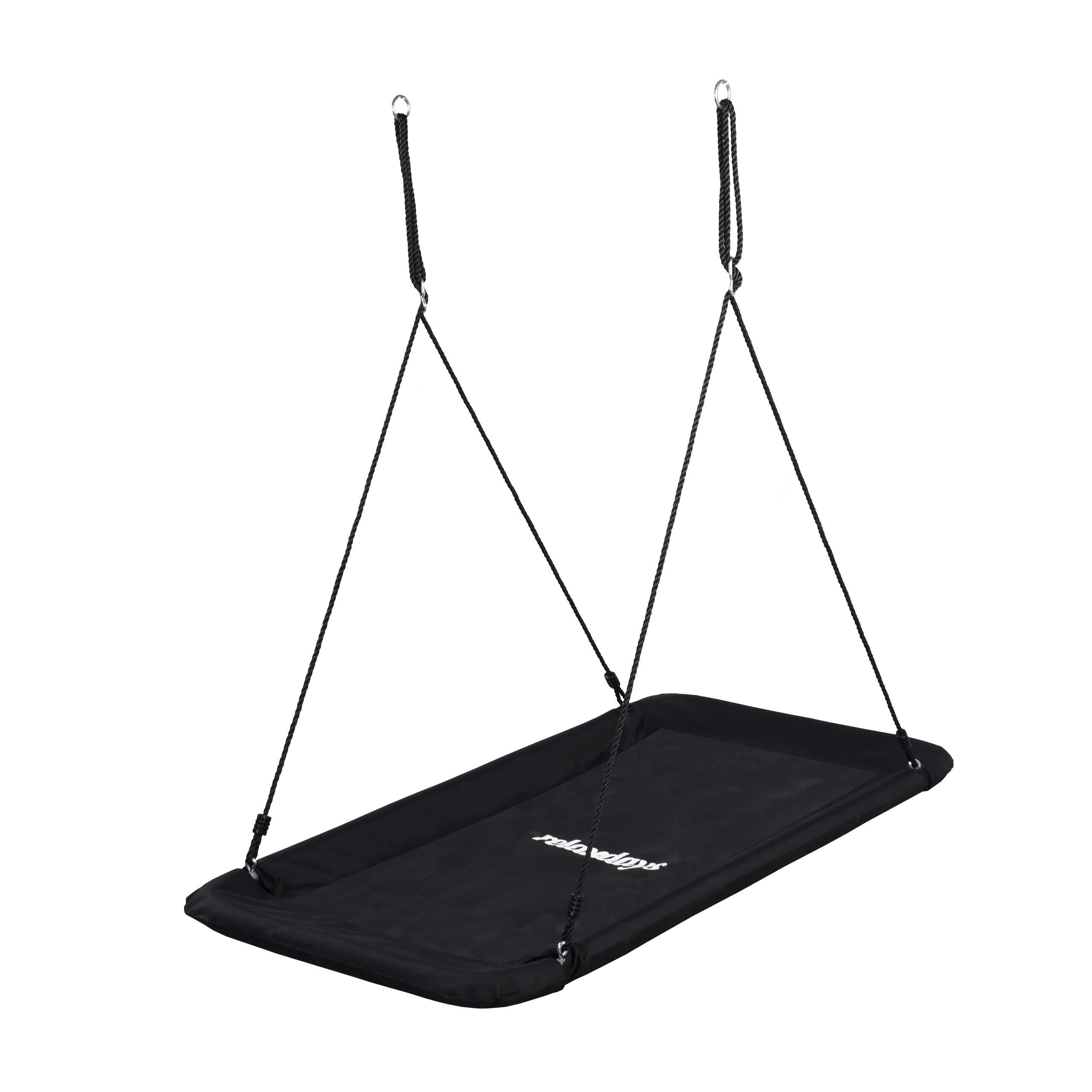 relaxdays Nestschaukel-Sitz Nestschaukel eckig 150 kg, schwarz