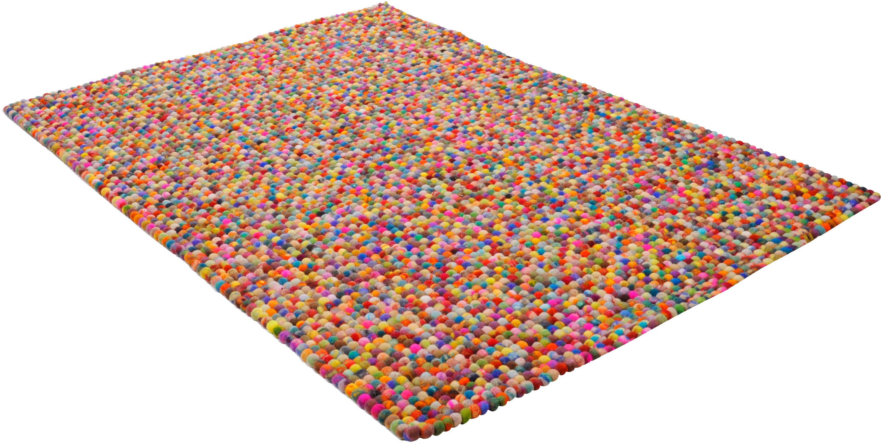 THEKO Wollteppich Felty 2.2, rechteckig, Höhe: 22 mm, Filzkugel-Teppich, reine Wolle, handgefertigt