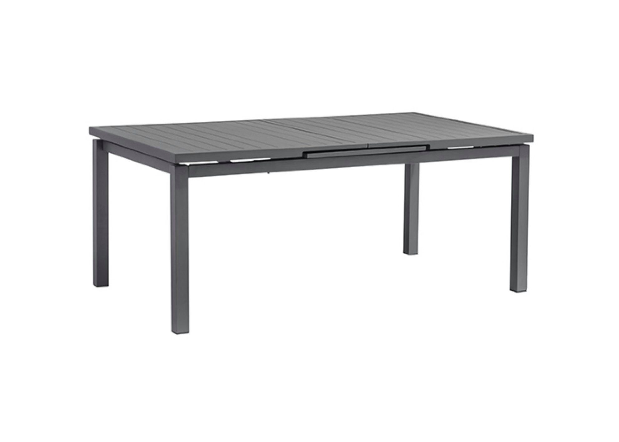 acamp Garten-Essgruppe 7-teiliges Stapelstuhl Set Hollywood inkl. ausziehbarer Tisch, (Gartenmöbel Set), stapelbar, Sitzgruppe, Lounge-Set, Gartentisch 180 -240x110x70 cm