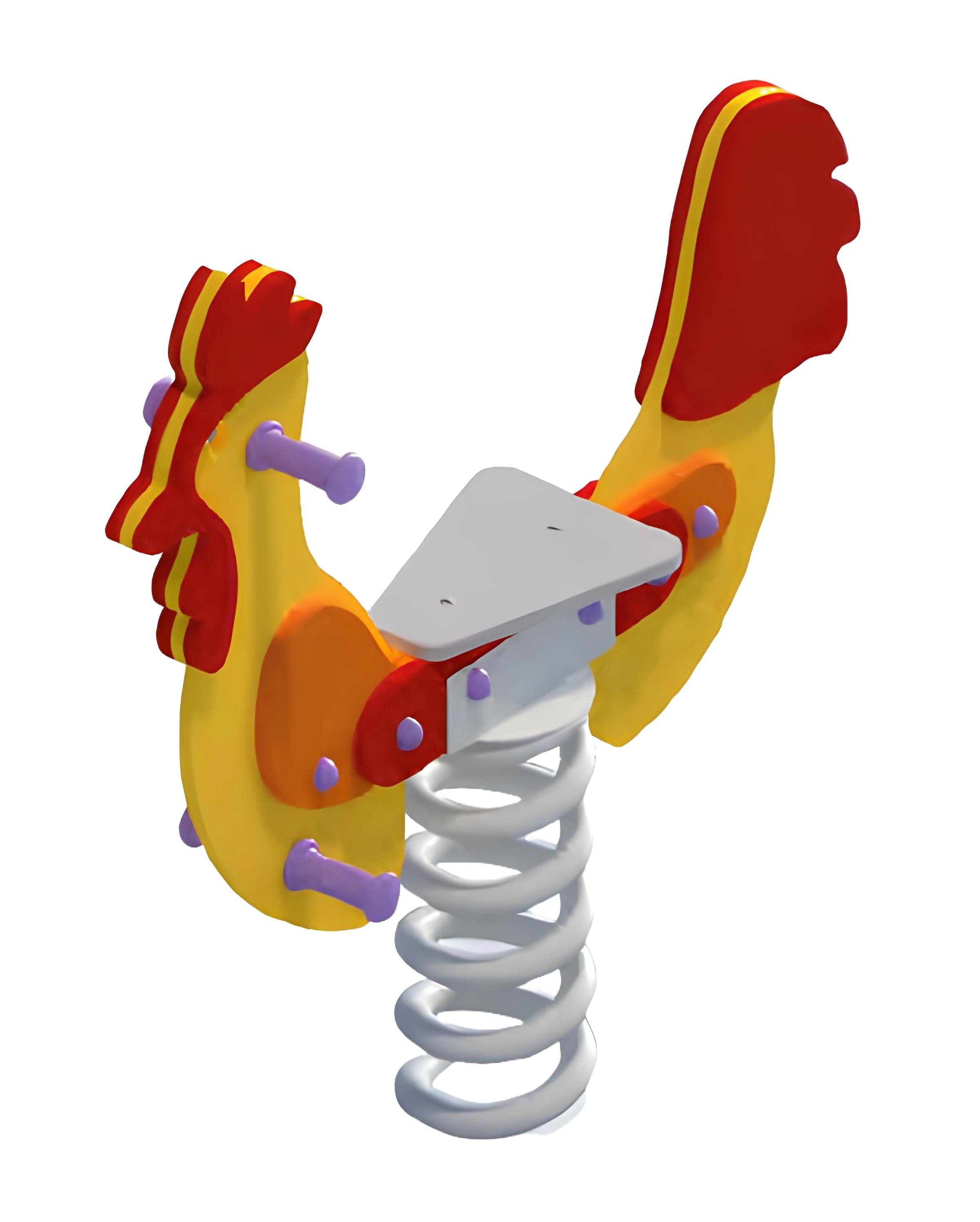 Xlmoebel Federwippe Schaukelwippe mit Hahn-Design für Kinder im Garten oder Spielplatz (Federwippe) Hergestellt in Europa