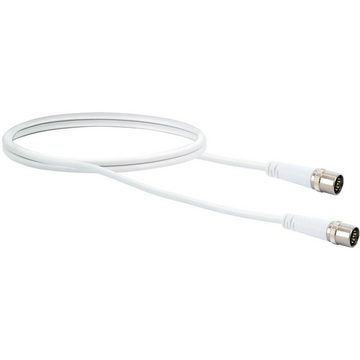 Schwaiger KDSK15042 SAT-Kabel, Koaxialkabel, Klasse A, 10dB, 1,5m, weiß, Modem Anschlusskabel, Self Install