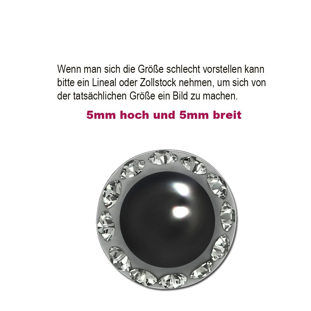 Limana Perlenohrringe Damen Ohrringe 925 Silber 5mm Perlen mit SWAROVSKI® Kristalle, Ohrstecker Damenohrringe Damenschmuck