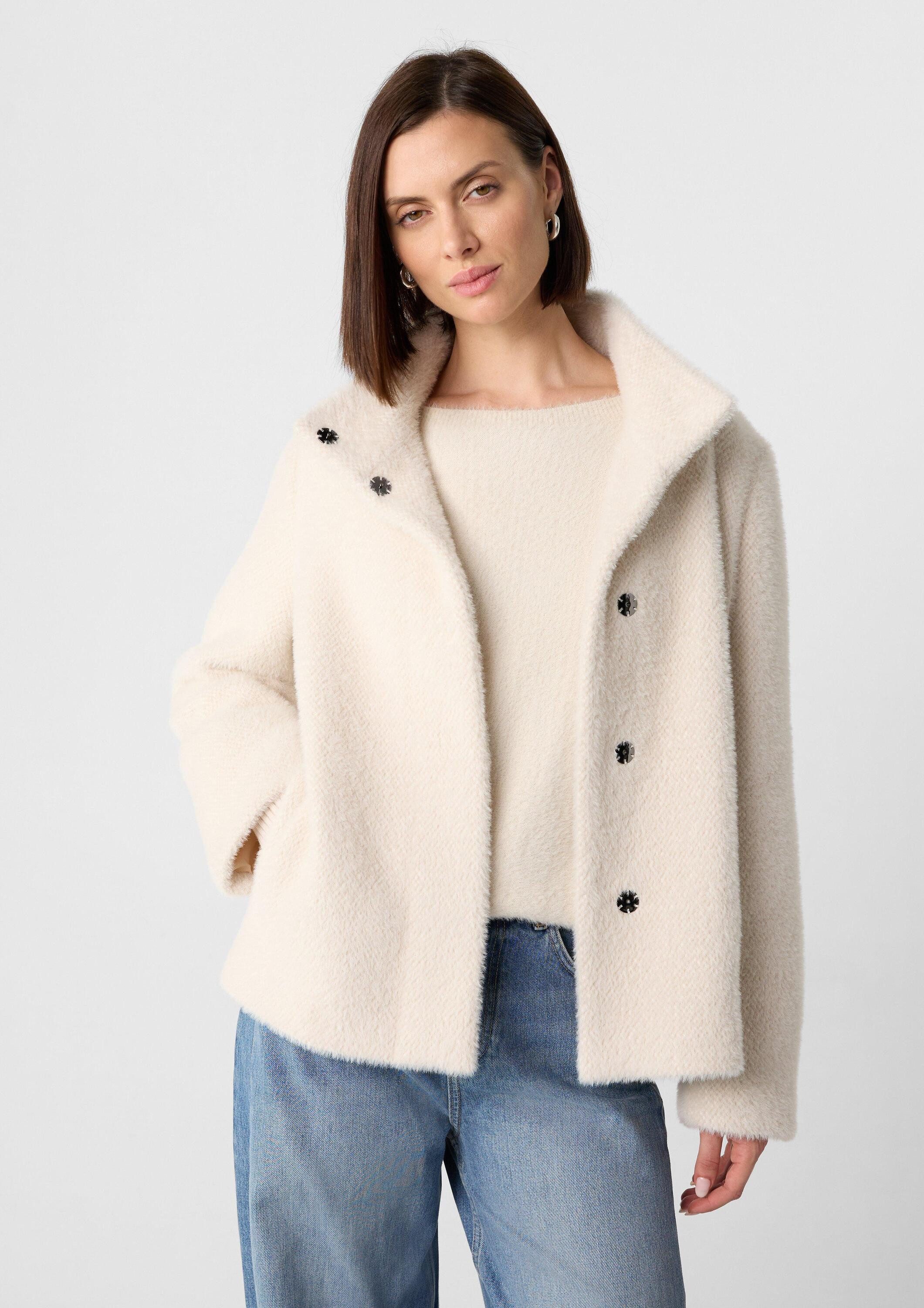 comma Funktionsjacke Outdoor-Jacke Langflorige weiche Jacke im Cape-Stil mi günstig online kaufen