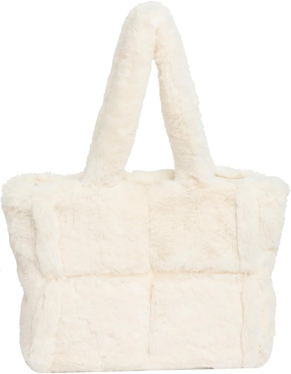Cachito Schultertasche Damen Plüsch Umhängetasche Groß Shopper Tasche Handtasche Tote Bag (Geschenke für Familie und Freunde), für die Winterzeit, Halloween und Weihnachten