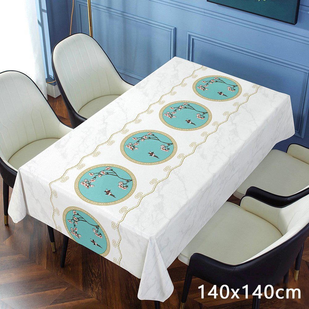 Blusmart Tischschonbezug Wasserdichte, Tischdecke, ölbeständige, Bestickte white Vielseitig