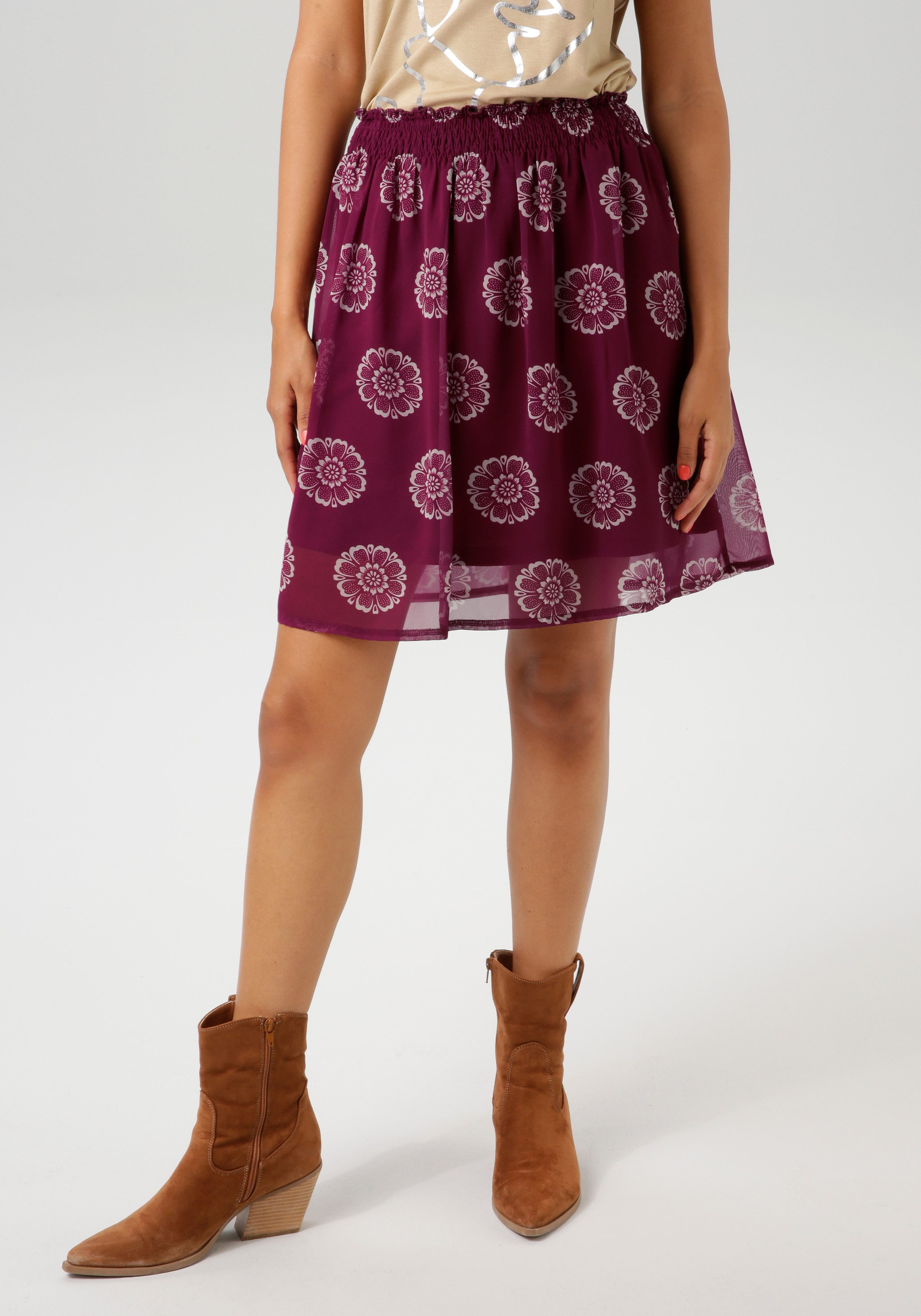 Aniston CASUAL Minirock mit extravaganten Blütendruck günstig online kaufen