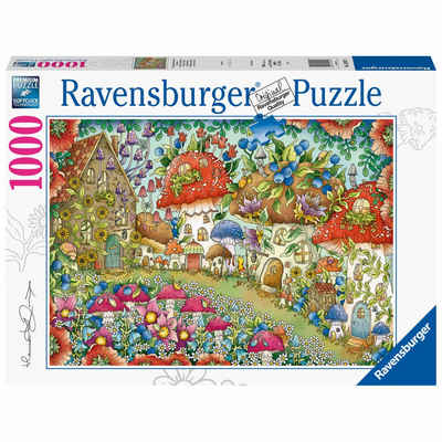 Ravensburger Puzzle Niedliche Pilzhäuschen in der Blumenwiese, Puzzleteile