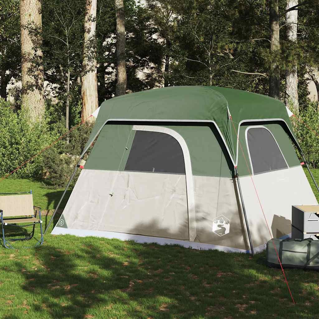 furnicato Faltzelt Campingzelt Kabine 245 x 215 x 190 cm Grün, (1 tlg), Wetterfestes Familienzelt für 4 Personen mit integriertem E-Anschluss
